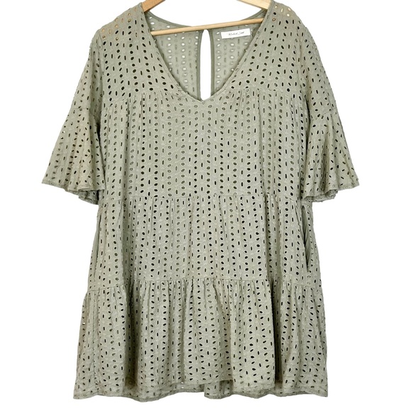 ❗️SOLD❗️Mustard Seed Eyelet Swing Mini Dress - Picture 2 of 13